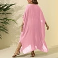 thumbnail image 4 of Women Fashion Casual Large Size Solid Color Loose Beach Cover Up Dress Long Slit Floor Length Holiday Resort Wear Summer Outfit, 4 of 5