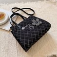 thumbnail image 4 of Bolsa Bolsos cruzados a la moda bolsos de hombro con asa superior para mujer con flores a cuadros (negro) Likrtyny Para Estrenar, 4 of 9