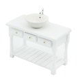 thumbnail image 2 of Ounissouiy Lavabo de estilo DIY, adorno de almacenamiento con casilleros, apariencia exquisita, gabinete de de diseño aerodinámico para casas de muñecas, 2 of 6