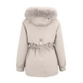 thumbnail image 4 of Breezora Women's Long Winter Puffer Coat Warm Thickened Lined Down Alternative Detachable Hooded Parka Jacket L Size Beige, 4 of 9