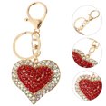 thumbnail image 3 of Exquisite Valentine's Day Gift Full Diamond Heart Car Keychain Car Key Pendant, 3 of 9