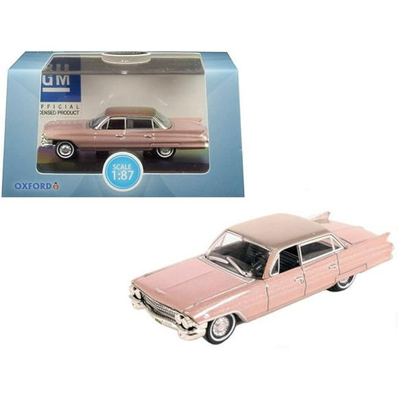 1961 Cadillac Berline DeVille Metallic Pink 1-87 HO Scale Diecast Model Car