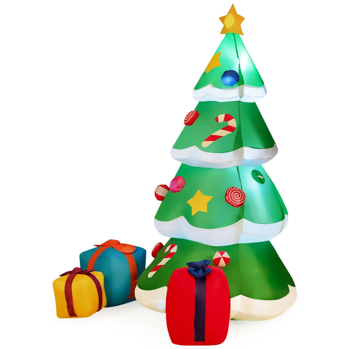 VIVOHOME 6ft Inflatable LED Christmas Tree w/ Auto Pop Up Santa Yard Decor Gift 