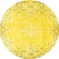 thumbnail image 1 of Ahgly Company Machine Washable Indoor Round Persian Yellow Bohemian Area Rugs, 3' Round, 1 of 4