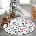 thumbnail image 4 of Grey Red Botanical Round Rug 4ft Washable Circle Entryway Rugs Non Slip Watercolor Spring Floral Summer Leaf Area Rug Indoor Floor Carpet for Bedroom Kitchen Living Room Home Office Dining Room, 4 of 8