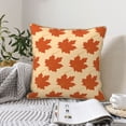 thumbnail image 2 of Velvet Decorative Throw Pillow Covers Set of 2, Soft Square Cushion Cover with Invisible Zipper Orange Maple Leaf Leaves Printing, 16"x16", 2 of 7