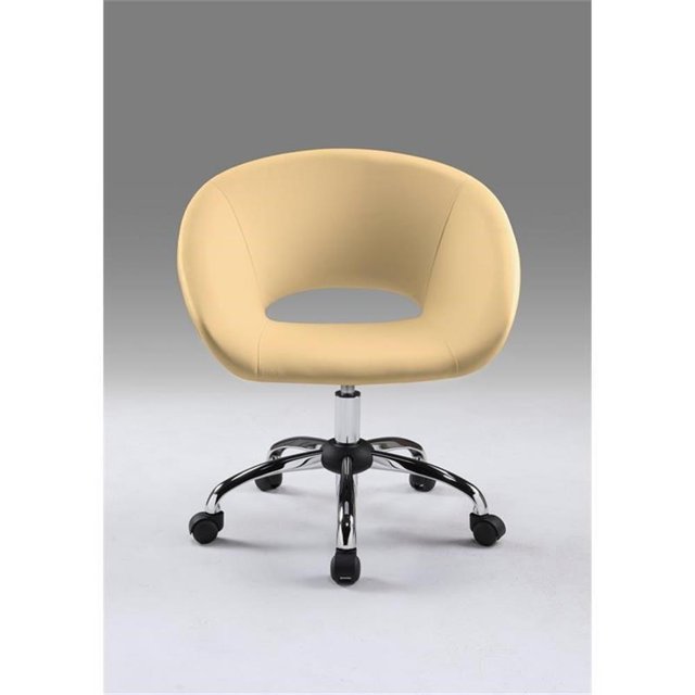 Pemberly Row Chaise de Bureau Contemporaine en Polyuréthane avec Base Chromée