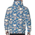 thumbnail image 7 of Naloa white Skull daisy in water Men's Casual Hooded Collar Drawstring Hoodies Pullover Sweatshirts Casual Long Sleeve Shirts-3X-Large, 7 of 7