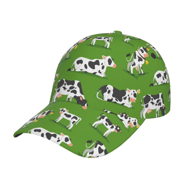 Balery Cows With Calfs Green Gorra de béisbol de tamaño ajustable para correr, entrenar y actividades al aire libre. Gorra de papá para todas las estaciones.