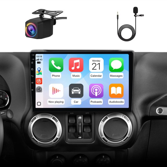 Ampliación estéreo de radio de coche AWESAFE de 4 núcleos de 64 GB para Jeep Wrangler JK 2007-2018 D