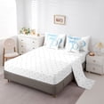 thumbnail image 5 of Erosebridal Blue Bowknot Twin Bedding Sets for Girls, Monogrammed O Bedding Comforter Set, Reversible 7pcs, 5 of 6