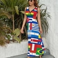 thumbnail image 6 of Flag of Countries Around The World Womens Night Club Maxi Dress V Neck Sleeveless Bohemia Long Dresses, 6 of 9