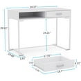 thumbnail image 2 of Tribesigns 40 Inch White Computer Desk, White Writing Desk with 2 Drawers, Modern Simple Study Desk Makeup Vanity Table for Bedroom Small Spaces, 2 of 16