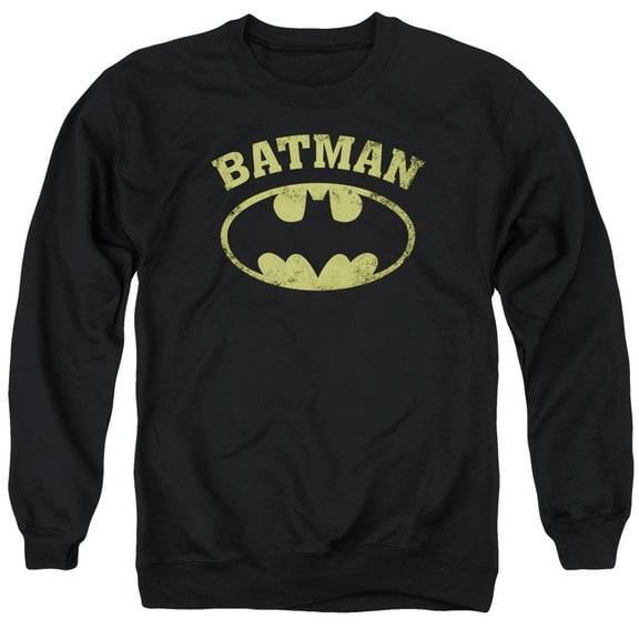 Batman Over Symbol Adult Crewneck Sweatshirt Black