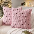 thumbnail image 4 of Clearance! Christmas Tree Decorative Throw Pillow Covers 18x18 Inch | Set of 2 Throw Pillow Cases, Soft Plush Cushion Covers, Xmas Home Decor Winter Holiday.Pink, 4 of 6