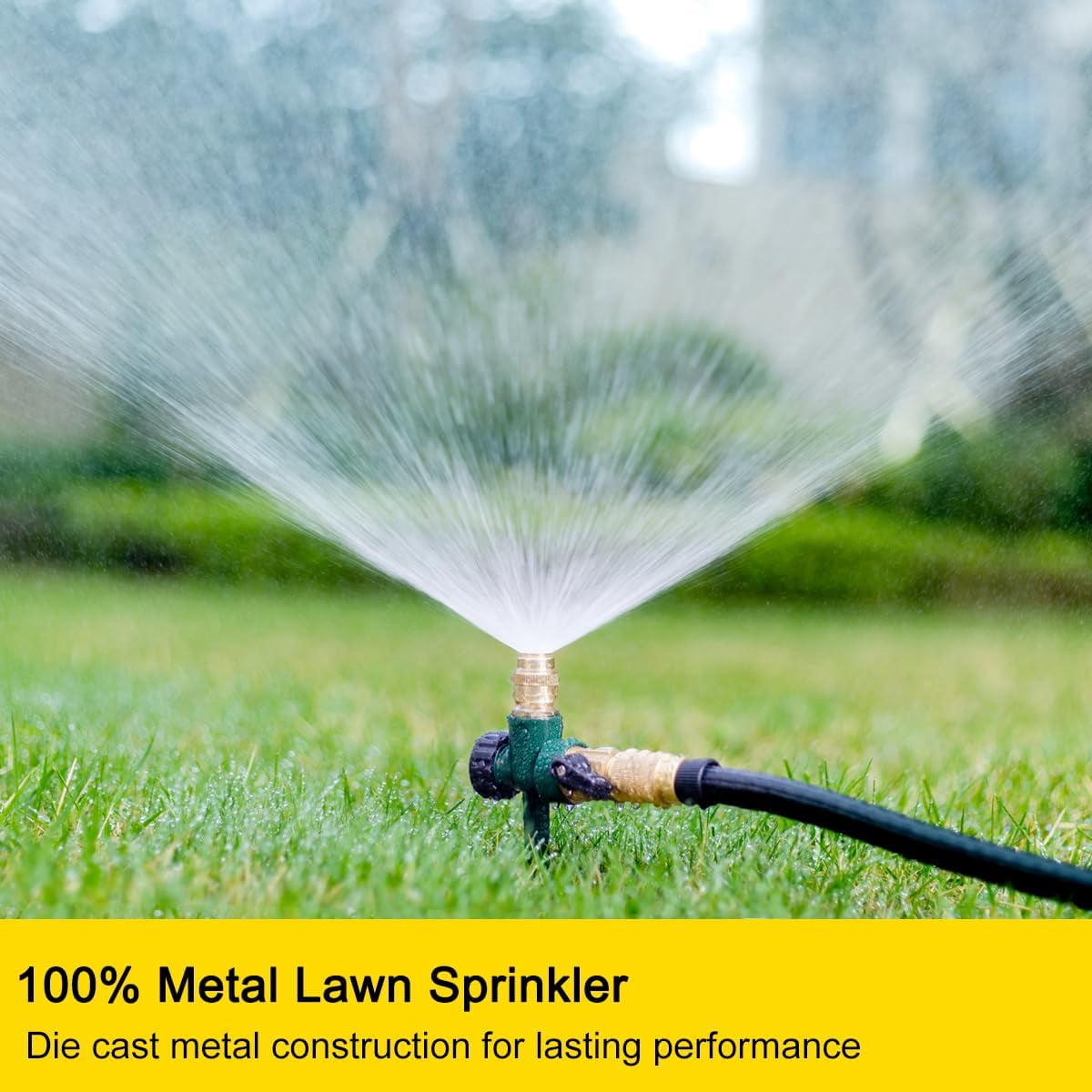 FANHAO 2 Pack Metal Lawn Sprinkler for Yard, 360 Degree Coverage,Garden Irrigation for Lawn