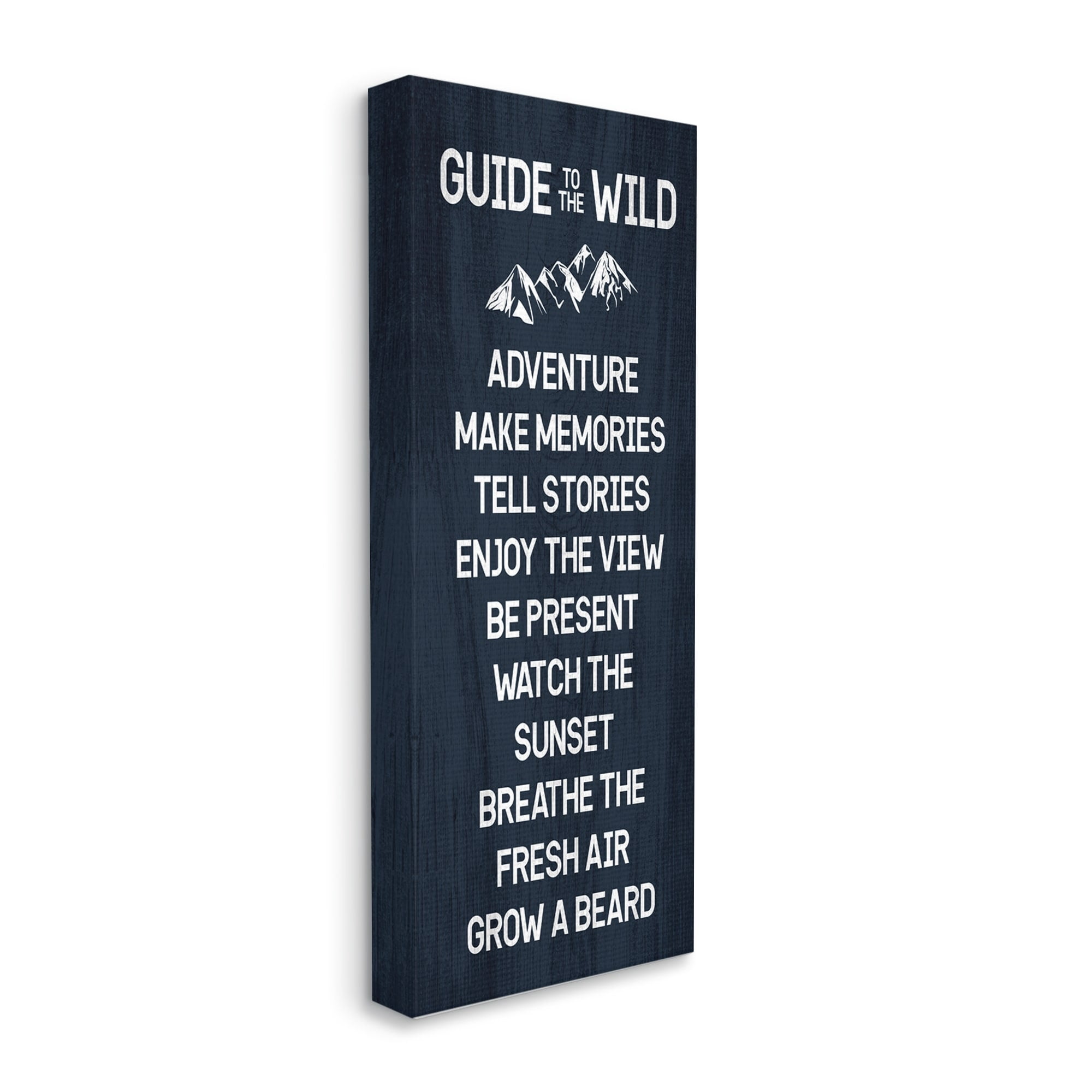 Stupell Industries Humorous Guide To Wild Adventure Mountain Rules Sign Graphic Art Gallery-Wrapped Canvas Print Wall Art, 10x24, by Lil' Rue