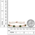thumbnail image 2 of Gem Stone King 3.22 Ct Green Mystic Topaz E-F Lab Grown Diamond 18K Rose Gold Plated Silver Bracelet for Women, 2 of 3