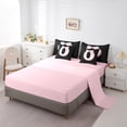 thumbnail image 3 of Erosebridal Initial Letter O Bed in a Bag King size, Black Pink Bed Set, Kawaii Bow-tie Reversible Bedding King Size, Lightweight Room Decorative, 7pcs, 3 of 6