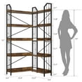 thumbnail image 3 of QinaQin Librero esquinero industrial en forma L, diseño alto de 5 o 7 niveles con estructura metálica para sala o recámara, 3 of 7