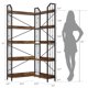 thumbnail image 3 of QinaQin Librero esquinero industrial en forma L, diseño alto de 5 o 7 niveles con estructura metálica para sala o recámara, 3 of 7