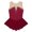 Burgundy, variant on DPOIS Big Girls Rhinestone Sleeveless Ice Skating Dress