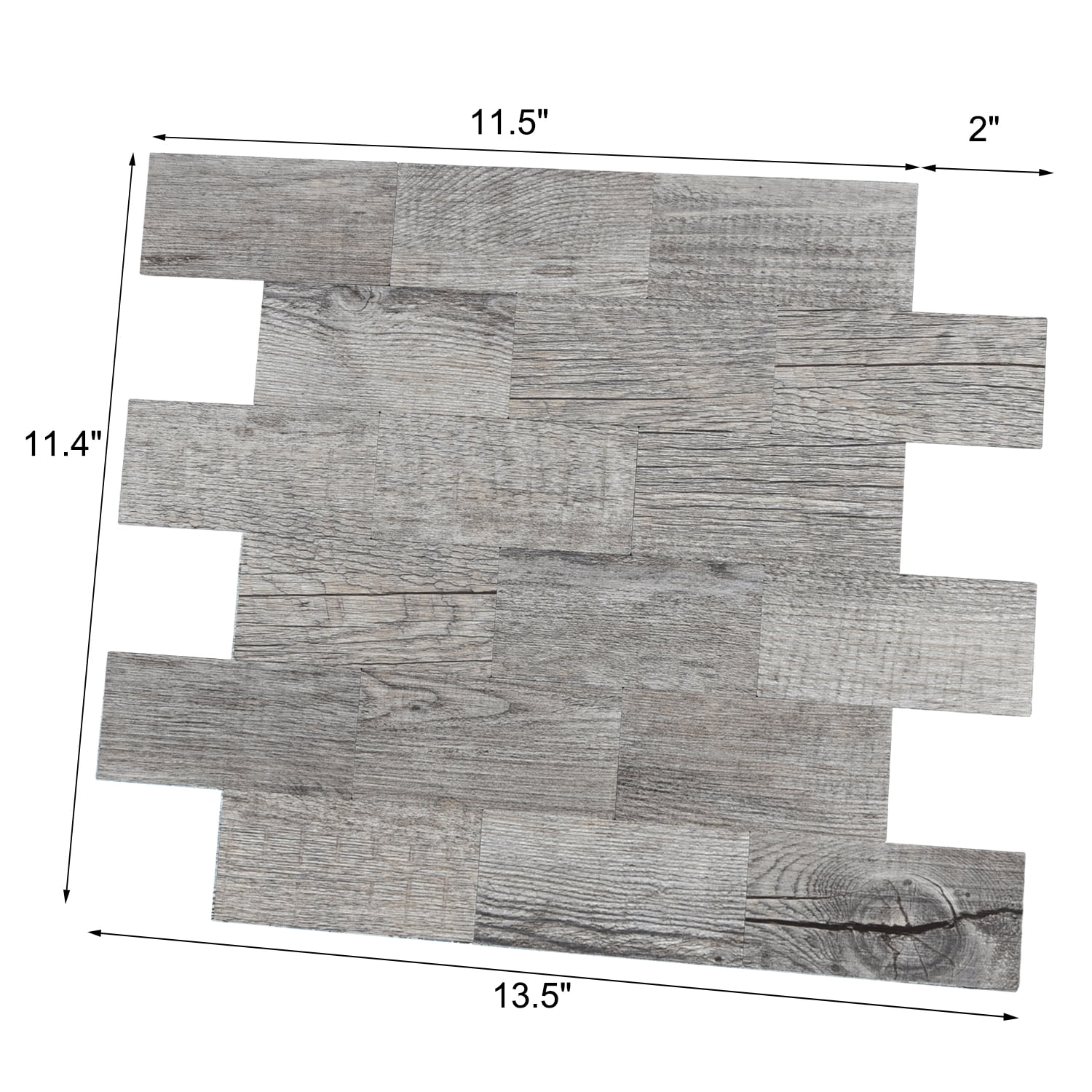 Art3d 11.5" x 11.4" Peel and Stick Backsplash Tile PVC Composite Laminate Material tile in Suva Gray(10-Pack)