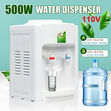 Table Ice Bucket Holder 110V Cooling Table Top Hot & Cold Water Dispenser Home Office Water Cooler For 3-5 Gallon water bucket ()