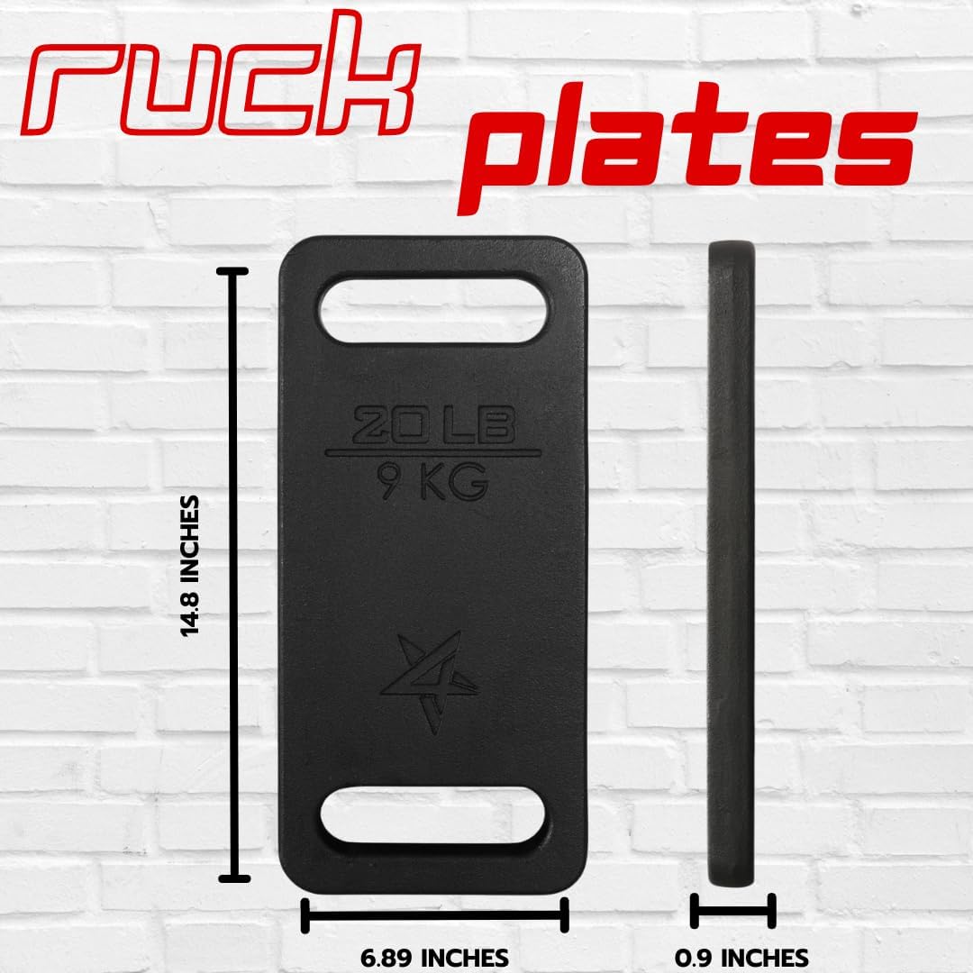Yes4All Cast Iron Ruck Plate, Weighted Plate for Rucking, Swings, Squat, Strength Training, Fitness Workout, and Home Exercises - 20LBS - image 3 of 8