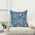 thumbnail image 6 of Blue Jacobean Floral Throw Pillow Covers 18x18 Inch Vintage Cottage Outdoor Farmhouse Decorations Decorative Throw Pillows Cases Set of 2 for Home Bed Living Room Couch Decor, 6 of 6