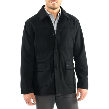 Alpine Swiss Wyat Mens Wool Blend Classic Barn Coat Cargo Pocket Military Jacket