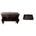 thumbnail image 5 of Kings Brand Furniture - Morovis Wine Cabinet Breakfront Buffet Storage Console Table, Dark Cherry, 5 of 6