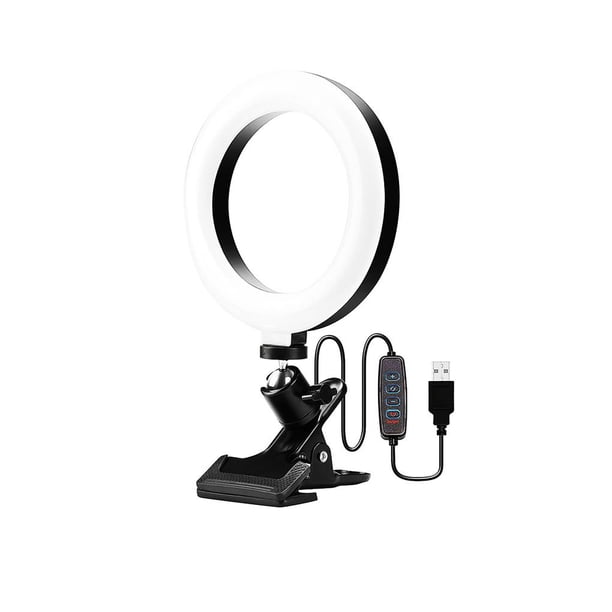 Relleno Teléfono Live Selfie Ring Light Maquillaje Lámpara Led 2700K-5500K Cálido / Blanco Cálido / Luz Blanca Rotación De 360 Grados Videoconferencia Lámpara De Clip De Computadora 6In Luz Advancent HA021868-00
