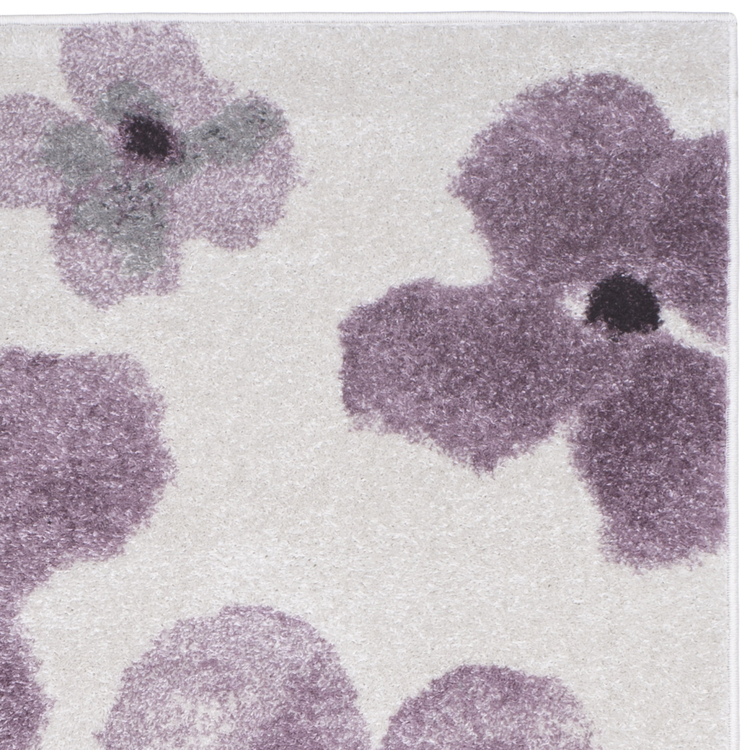 SAFAVIEH Adirondack Feride Floral Area Rug, Ivory/Purple, 6' x 6' Square