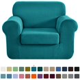 thumbnail image 1 of CHUN YI Stretch 2-Piece Checks Sofa Cover with Cushion Cover Slipcover, 1 of 6