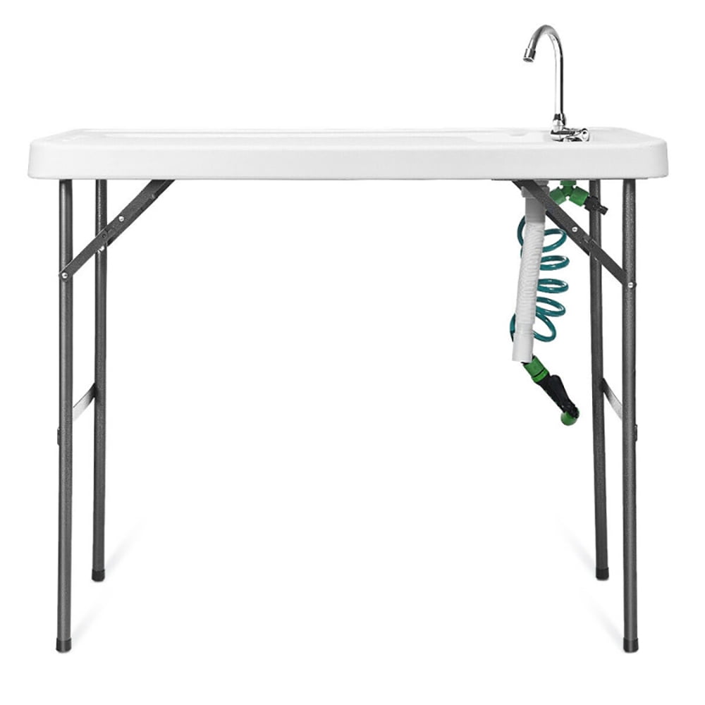 Aimee Lii Folding Cleaning Sink Faucet Cutting Camping Table with Sprayer, Outdoor Picnic Camping Equipment