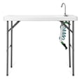 thumbnail image 3 of Resenkos Folding Cleaning Sink Faucet Cutting Camping Table with Sprayer, Folding Picnic Table for Patio Pool Park Outdoor, 3 of 10