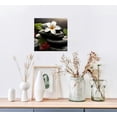 thumbnail image 3 of ONETECH Zen Canvas Wall Art Still Life SPA Stone Green Bamboo White Frangipani Flower Prints 16\x16\, 3 of 4