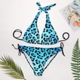 thumbnail image 4 of SKQIT Women Sexy Bikini Set Halter Side Tie Two Piece Leopard Print Swimsuit Triangle Bathing Suits, 4 of 7