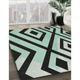 thumbnail image 3 of Ahgly Company Machine Washable Indoor Square Transitional Magic Mint Green Area Rugs, 6' Square, 3 of 7