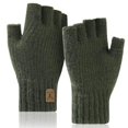 thumbnail image 1 of Guantes de medio dedo para hombre cálidos y fríos, además de guantes de montar para escritura con pantalla táctil de lana acolchados con terciopelo para otoño e invierno., 1 of 3