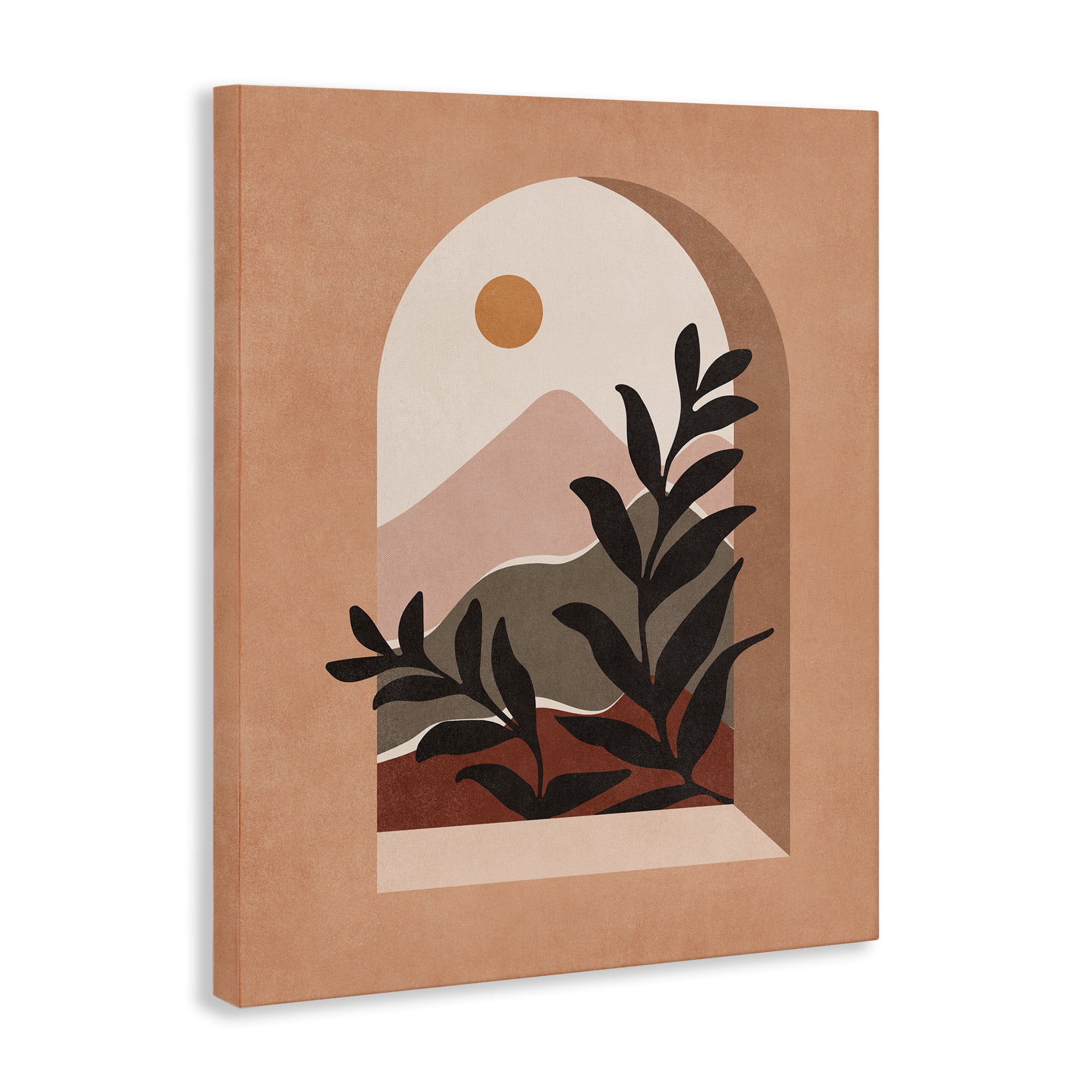 Stupell Industries Terracotta Boho Window Landscape & Nature Painting Wrapped Canvas Art Print Wall Art, 24 x 30
