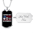 thumbnail image 4 of We Support First Responders Firefighter Stainless Steel or 18k Gold Dog Tag 24" Chain, 4 of 8