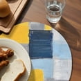 thumbnail image 4 of Round Placemats Blue Gray Yellow Oil Painting 15 inch Set of 4 Table Mats for Dining Table Abstract Art Heat Resistant Non-Slip Kitchen & Home Decorative Place Mat Set, 4 of 8