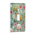 thumbnail image 2 of Yayeee Toggle Light Switch Wall Plate 1-Gang 4.5"x2.7" Home Decorative Outlet Cover, Green Cartoon Trucks Pattern, 2 of 7
