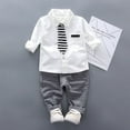 thumbnail image 2 of Baby Boy Shirt and Tie Sets Long Sleeve Top+ Pants Outfits, 2 of 4