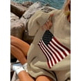 thumbnail image 2 of American Flag Sweater Sweater Long Sleeve  Pullover (L, Green), 2 of 5