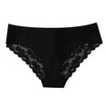 thumbnail image 2 of YWDJ Cheeky Panties for Women Lace Lightweight No Show Sexy Lace Underwear Comfortable and Slim Hollowed Out Solid Panties Briefs Black S, 2 of 3