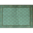 thumbnail image 1 of Ahgly Company Machine Washable Indoor Rectangle Persian Turquoise Blue Traditional Area Rugs, 6' x 9', 1 of 4