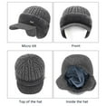 thumbnail image 6 of Bibifish Womens Cable Knit Brim Beanie Hat With Fleece Lined Ear Flaps Warm Windproof Thermal Hat Outdoor Cycling Cold Weather Casual Practical Hats, 6 of 6